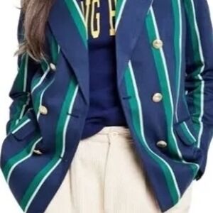 Ralph Lauren Vintage Striped Navy‎ and Green Women's Blazer